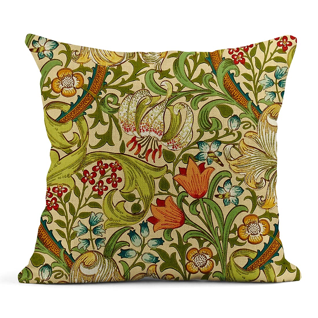 4PCS 45x45 Vintage Flowers Linen Pillowcases Set for Sofa Decorative - Image 4