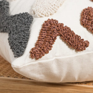 Alternative view of Boho Loop Tufte Cushion Cover Geometric Embroidery