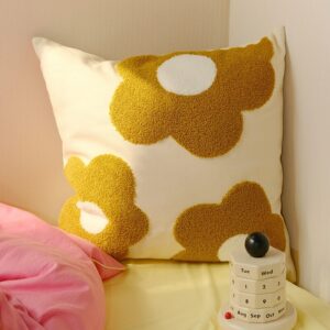 Alternative view of Cotton Canvas Floral Tufted Cushion Cover 45*45cm