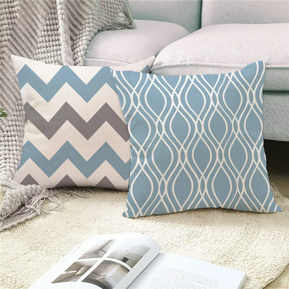 2PCS Geometric Lumbar Cushion Cover