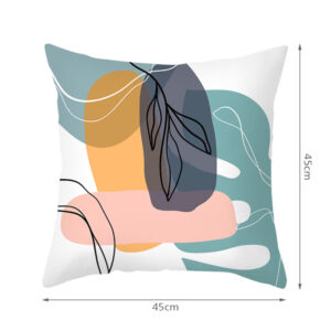 Alternative view of 2PCS Nordic Style Abstract Geometric Flower Pillowcase