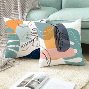 2PCS Nordic Style Abstract Geometric Flower Pillowcase