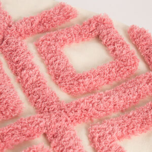 Alternative view of Pink Pillow Covers 45*45 Plaid Tufted Fringed
