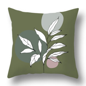 Green Plant Sofa Cushion Comfortable Pillowcase Cushion Cover