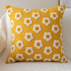 Soft Cozy Cotton Canvas Flora Pillow Cover 45x45cm