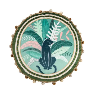 Alternative view of Velvet Cushion Cover 45x45cm Soft Pillow Green Leaves